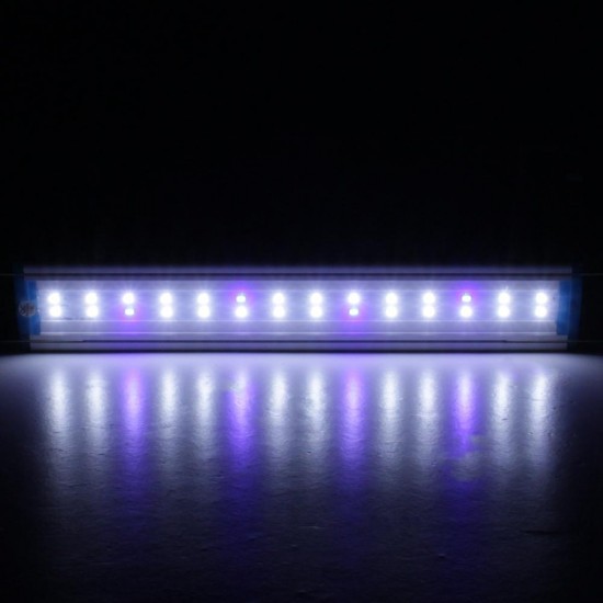 38.5CM Aluminum Adjustable LED Aquarium Light Fish Tank Panel Lamp Blue+White AC220V