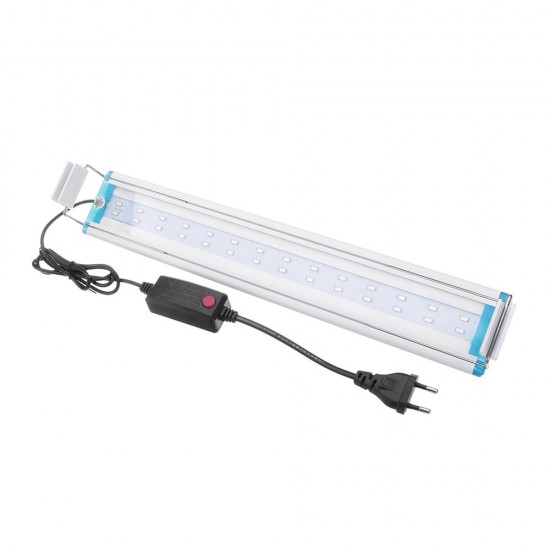 38.5CM Aluminum Adjustable LED Aquarium Light Fish Tank Panel Lamp Blue+White AC220V