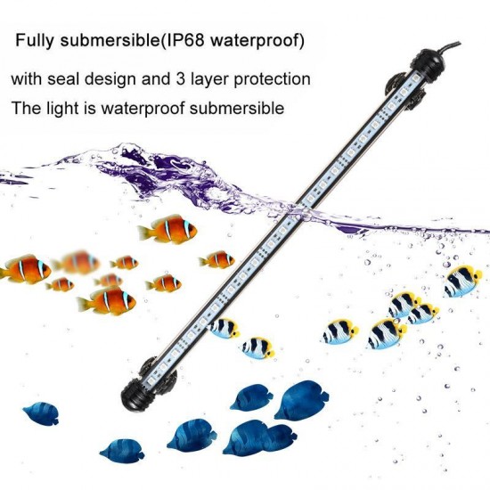 38cm bluetooth APP RGB LED Aquarium Fish Tank Lights Submersible Strip Bar Lamp