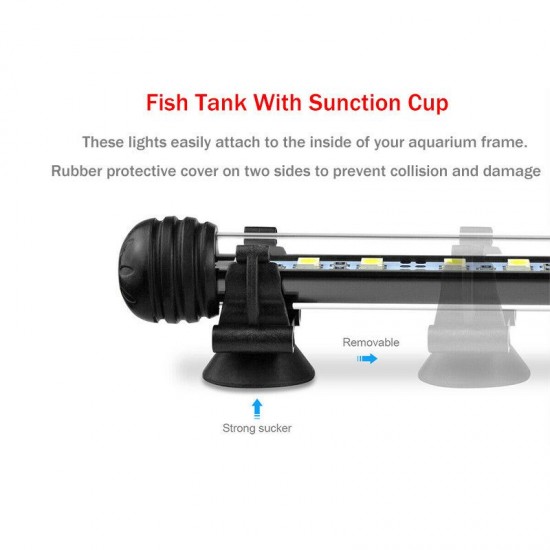 38cm bluetooth APP RGB LED Aquarium Fish Tank Lights Submersible Strip Bar Lamp