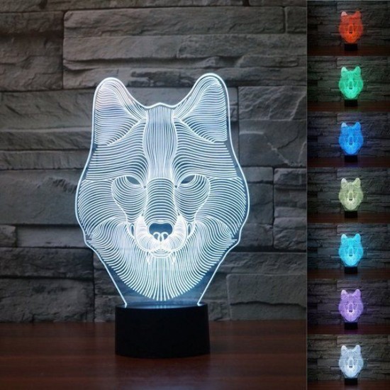 3D Animal Wolf Touch Control Table Lamp 7 Color Changing LED Night Light Home Decor 3D Animal Wolf Touch Control Table Lamp 7 Color Changing LED Night Light Home Decor