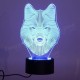 3D Animal Wolf Touch Control Table Lamp 7 Color Changing LED Night Light Home Decor