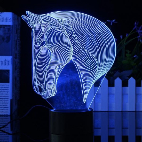 3D Art Horse Head 7 Color Changing Bulding LED Night Lamp Light Bedroom Xmas Gift 3D Art Horse Head 7 Color Changing Bulding LED Night Lamp Light Bedroom Xmas Gift