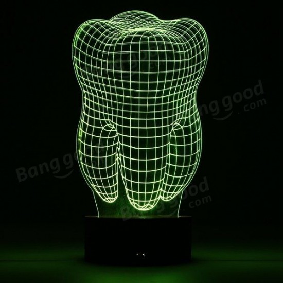 3D Color Changing LED Desk Table Lamp Remote Acrylic USB Night Light Christmas Gift