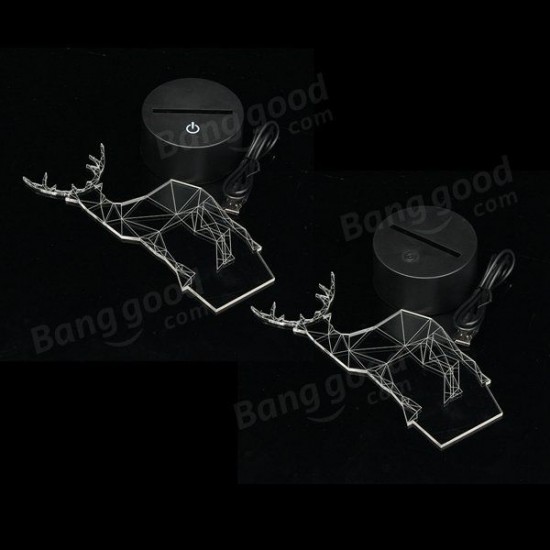 3D Deer LED Table Desk Light USB 7 Color Changing Night Lamp Home Decor 3D Deer LED Table Desk Light USB 7 Color Changing Night Lamp Home Decor