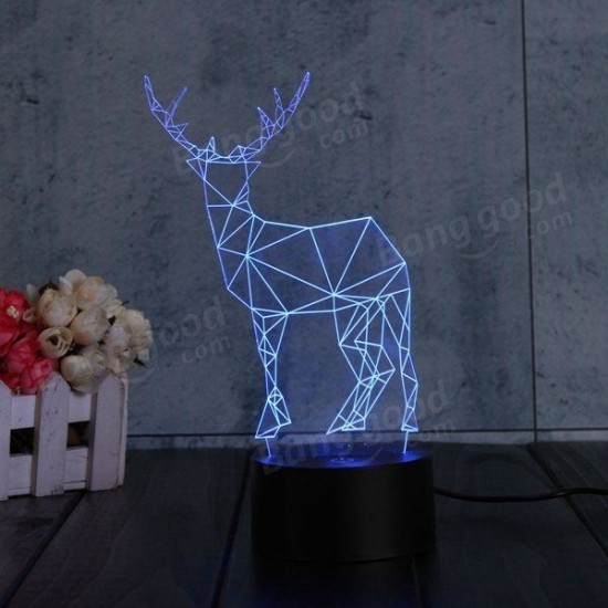 3D Deer LED Table Desk Light USB 7 Color Changing Night Lamp Home Decor 3D Deer LED Table Desk Light USB 7 Color Changing Night Lamp Home Decor