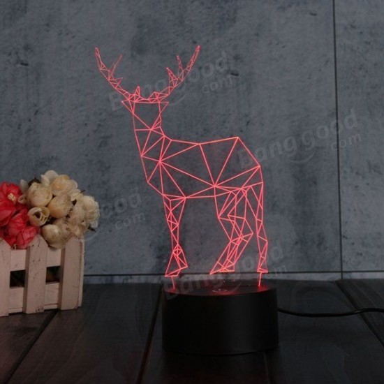 3D Deer LED Table Desk Light USB 7 Color Changing Night Lamp Home Decor 3D Deer LED Table Desk Light USB 7 Color Changing Night Lamp Home Decor