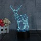 3D Deer LED Table Desk Light USB 7 Color Changing Night Lamp Home Decor