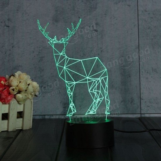3D Deer LED Table Desk Light USB 7 Color Changing Night Lamp Home Decor 3D Deer LED Table Desk Light USB 7 Color Changing Night Lamp Home Decor