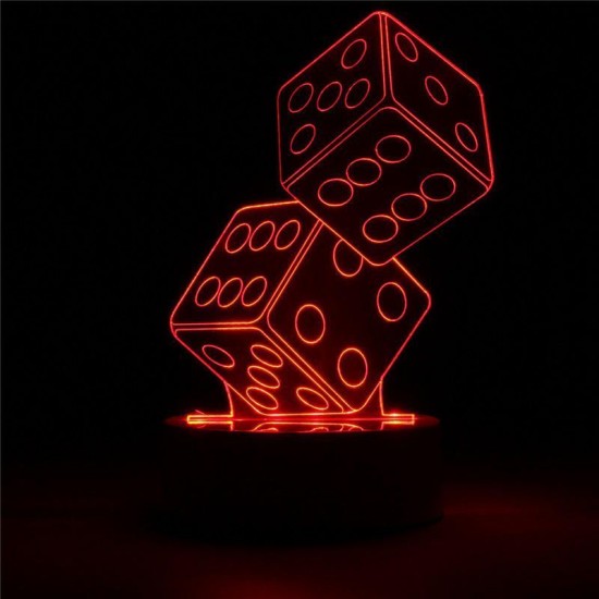 3D Dice Shape RGB USB Night Light Color Changing LED Table Lamp + 24 Key Controller Xmas Gift 3D Dice Shape RGB USB Night Light Color Changing LED Table Lamp + 24 Key Controller Xmas Gift