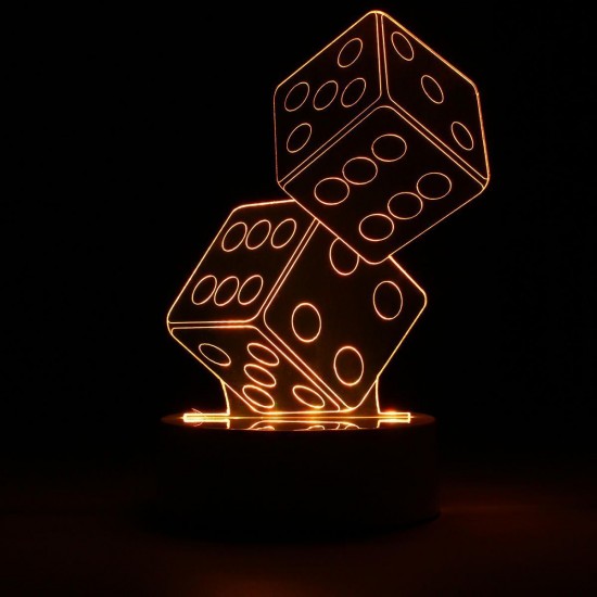 3D Dice Shape RGB USB Night Light Color Changing LED Table Lamp + 24 Key Controller Xmas Gift