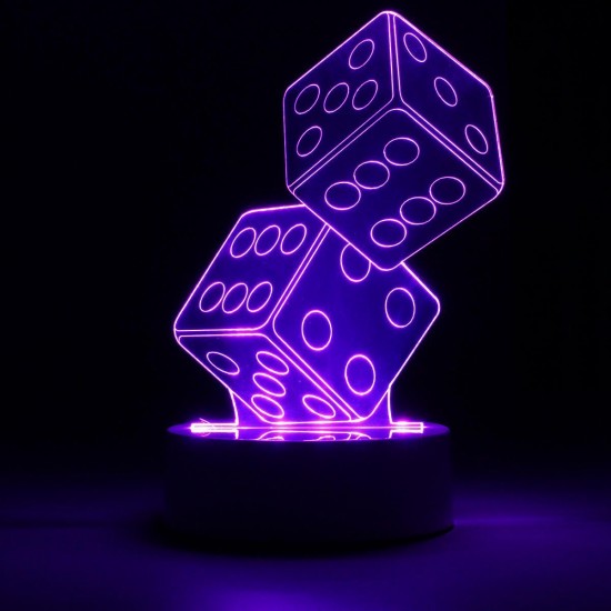 3D Dice Shape RGB USB Night Light Color Changing LED Table Lamp + 24 Key Controller Xmas Gift