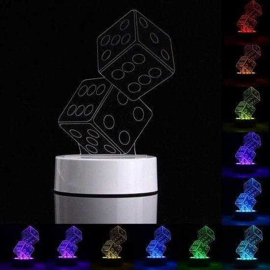 3D Dice Shape RGB USB Night Light Color Changing LED Table Lamp + 24 Key Controller Xmas Gift 3D Dice Shape RGB USB Night Light Color Changing LED Table Lamp + 24 Key Controller Xmas Gift