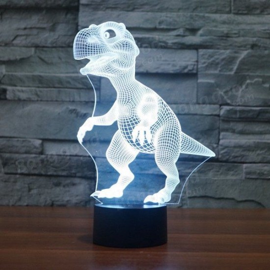 3D Dinosaur LED Desk Table Lamp 7 Color Changing USB Night Light 5V