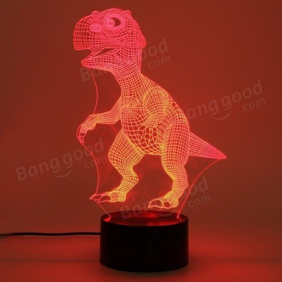 3D Dinosaur LED Desk Table Lamp 7 Color Changing USB Night Light 5V