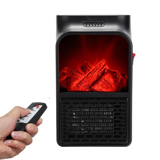 3D Flame Heater 500W Wall Mount Electric Fireplace Log Air Warmer Remote Control AC220V-240V