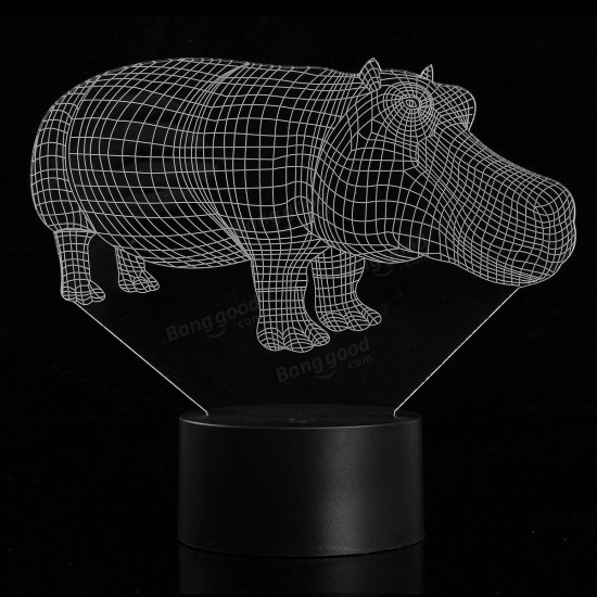 3D Hippo Desk Table Lamp 7 Color Changing LED Night Light Decor Xmas Gift 3D Hippo Desk Table Lamp 7 Color Changing LED Night Light Decor Xmas Gift
