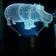 3D Hippo Desk Table Lamp 7 Color Changing LED Night Light Decor Xmas Gift