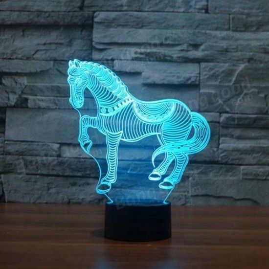 3D Horse LED Lamp 7 Color Change Touch Sensor Night Light Christmas Gift Party Decor 3D Horse LED Lamp 7 Color Change Touch Sensor Night Light Christmas Gift Party Decor