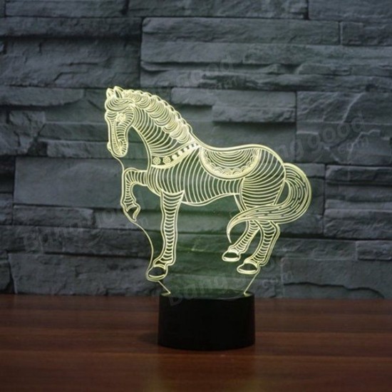 3D Horse LED Lamp 7 Color Change Touch Sensor Night Light Christmas Gift Party Decor 3D Horse LED Lamp 7 Color Change Touch Sensor Night Light Christmas Gift Party Decor