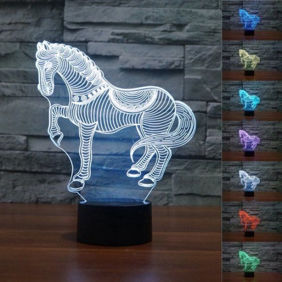 3D Horse LED Lamp 7 Color Change Touch Sensor Night Light Christmas Gift Party Decor 3D Horse LED Lamp 7 Color Change Touch Sensor Night Light Christmas Gift Party Decor