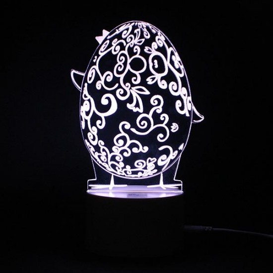 3D Easter Egg Rabbit LED Night Light USB Colorful Table Desk Lamp Holiday Decor DC5V