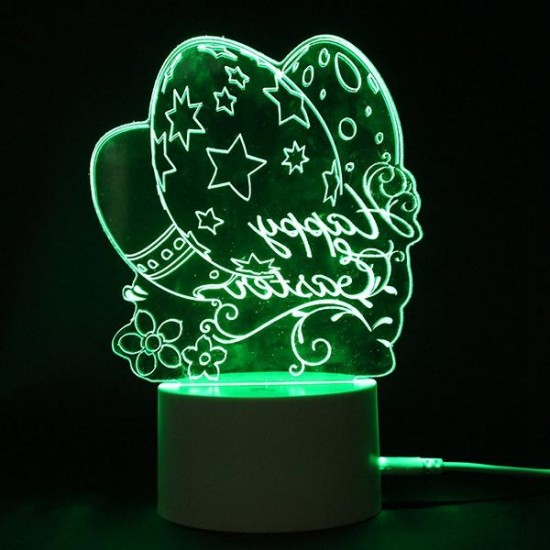 3D Easter Egg Rabbit LED Night Light USB Colorful Table Desk Lamp Holiday Decor DC5V 3D Easter Egg Rabbit LED Night Light USB Colorful Table Desk Lamp Holiday Decor DC5V