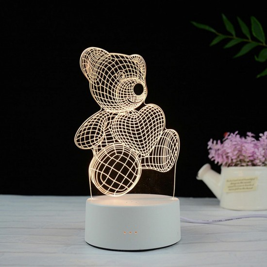 3D LED Table Kid Night Light Lamp 16 Color USB Bedroom Child Christmas Gift Remote Control