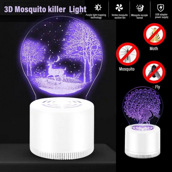 3D Mosquito Killer Light for Indoor use USB Power Supply No Radiation Safe for Baby