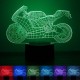 3D Motorcycle LED Table Desk Light USB 7 Color Changing Night Lamp Home Decor