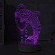 3D Multicolor LED Dolphin Pattern Night Light Lamp with Switch Home Party Decor 220V