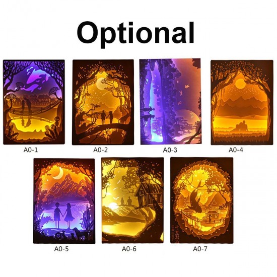 3D Paper Carving Lamp Art Creative LED Night Light Birthday Gift Romantic Decor 3D Paper Carving Lamp Art Creative LED Night Light Birthday Gift Romantic Decor