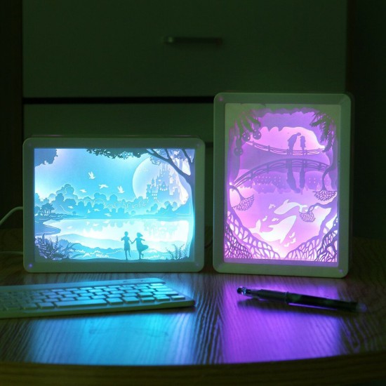 3D Paper Carving Lamp Art Creative LED Night Light Birthday Gift Romantic Decor 3D Paper Carving Lamp Art Creative LED Night Light Birthday Gift Romantic Decor