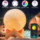 3D Printing Moon Lamp Moonlight USB Changing LED Night Light Touch APP 16 Color