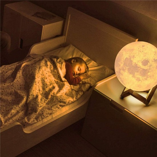 3D Printing Moon Lamp Moonlight USB Changing LED Night Light Touch APP 16 Color