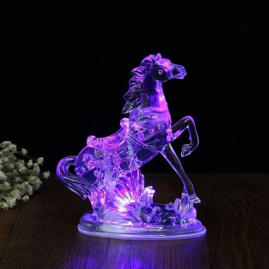 3D RGB LED Desk Lamp Night light Horse Ornament For Home Car Party Wedding