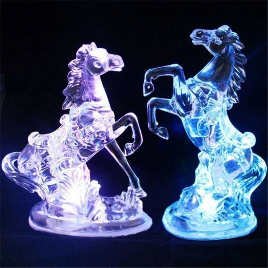 3D RGB LED Desk Lamp Night light Horse Ornament For Home Car Party Wedding