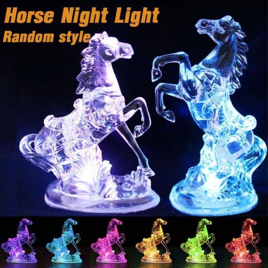 3D RGB LED Desk Lamp Night light Horse Ornament For Home Car Party Wedding