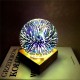 3D USB Magic Base Glass Ball Sphere Lightning Lamp Night Light Party Festival Firework