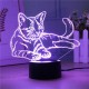 3D USB/Battery Powered Cute Cat 7 Colors Change LED Desk Lamps Touch Switch Night Light