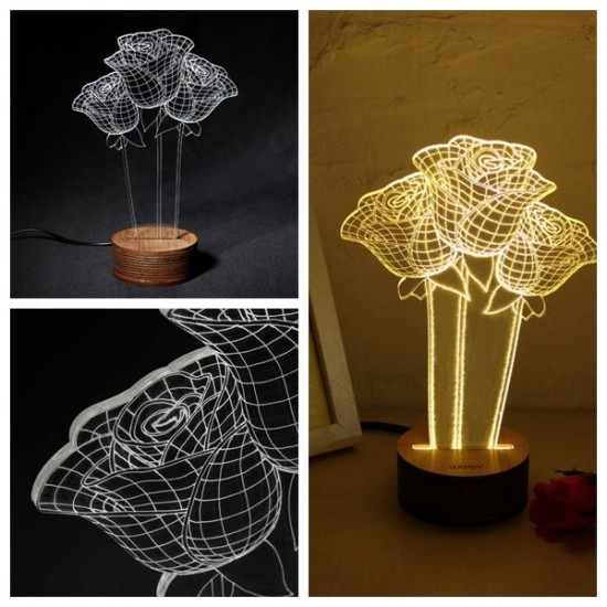 3D Visual LED Small Table Night Light For Holiday Valentines Day 3D Visual LED Small Table Night Light For Holiday Valentines Day