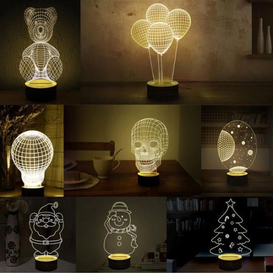 3D Visual LED Small Table Night Light For Holiday Valentines Day