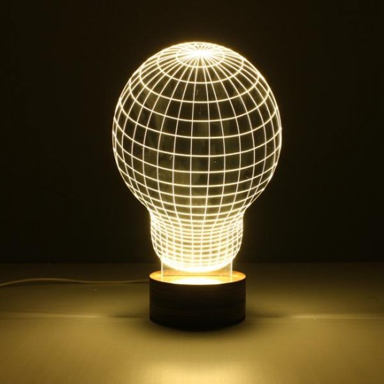 3D Visual LED Table Lamp Energy Saving Wooden Night Lamp For Holiday 3D Visual LED Table Lamp Energy Saving Wooden Night Lamp For Holiday
