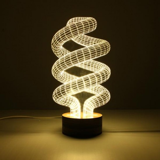 3D Visual LED Table Lamp Energy Saving Wooden Night Lamp For Holiday