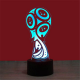 3D World Cup LED Night Light USB Touch Control/Remote Control 7 Color Table Light