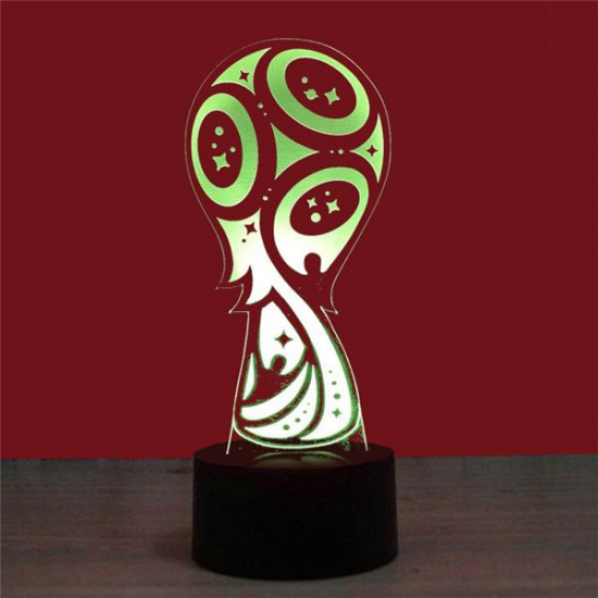 3D World Cup LED Night Light USB Touch Control/Remote Control 7 Color Table Light