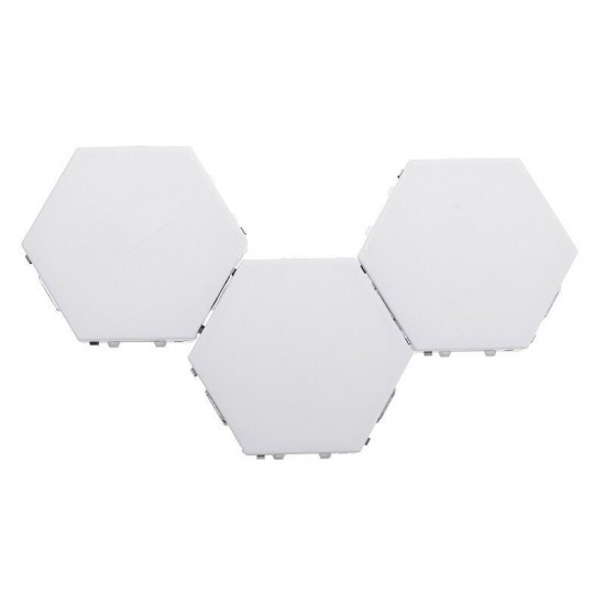 3PCS DIY White Hexagonal Lamp Quantum Modular Touch Sensitive Wall LED Night Light