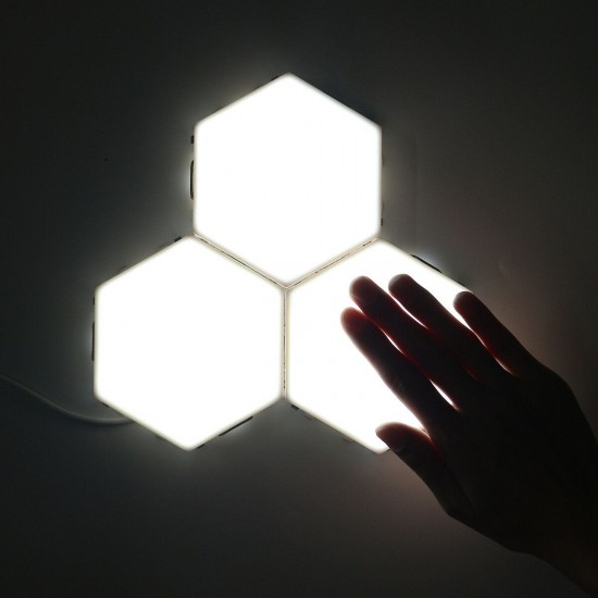 3PCS DIY White Hexagonal Lamp Quantum Modular Touch Sensitive Wall LED Night Light 3PCS DIY White Hexagonal Lamp Quantum Modular Touch Sensitive Wall LED Night Light