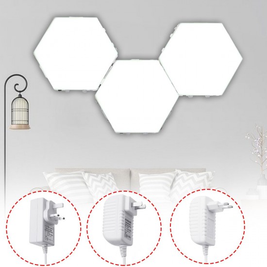 3PCS DIY White Hexagonal Lamp Quantum Modular Touch Sensitive Wall LED Night Light 3PCS DIY White Hexagonal Lamp Quantum Modular Touch Sensitive Wall LED Night Light