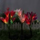 3Pc 4 Head Lily Flower Solar Light Colorful LED Decorative Outdoor Lawn Lamp Home Garden IP65 Waterproof Flower Night Light